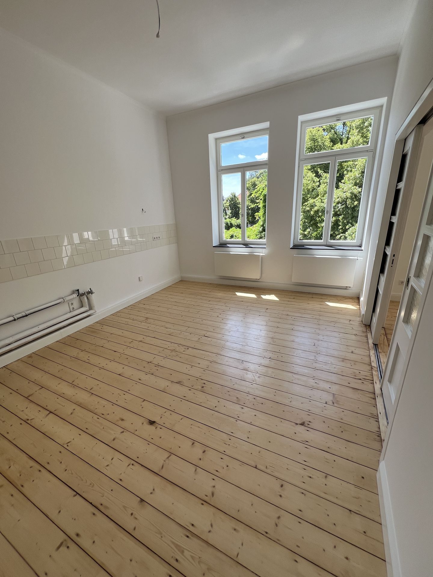 Dielen geschliffen und versiegelt in einem Altbau in Aachen 